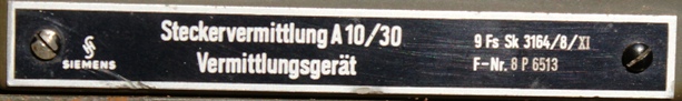 Steckervermittlung_A10-30_Vermittlungsgert_Typenschild